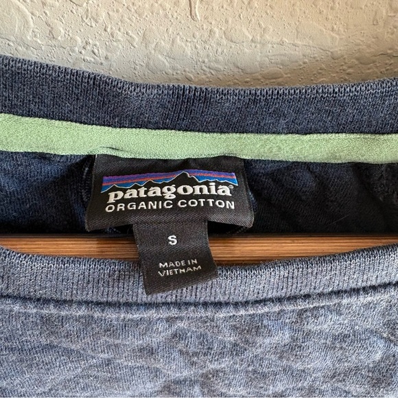 Patagonia Womens Cotton Quilt Crew Sweatshirt Top Drifter Blue XS - Picture 8 of 8